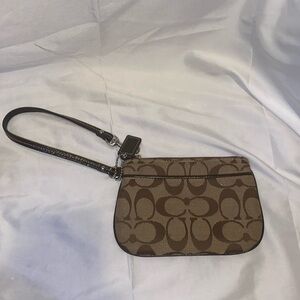 Coach Vintage brown saddle wristlet